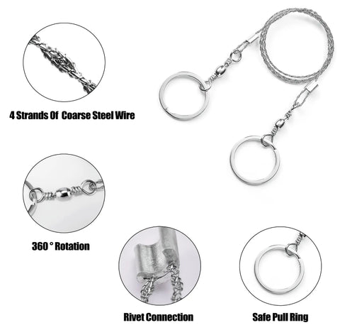 Comprehensive Survival Kit With Windproof 2.6 Inch Matches In Waterproof Case Thermal Blankets Fire Ropes Wire Saw features
