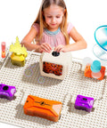 Child using Awesome Hands On Science Kit For Kids With 177 Plus Projects Circuit Exploration Set For Boys And Girls Ages 5 To 12 Educational Electronics Toys For STEM Learning And Birthday Gifts, experimenting with circuit board and components.
