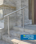 Premium 3 Step Stair Handrail For Indoor And Outdoor Spaces Built With Hella Durable 304 Stainless Steel on three steps.