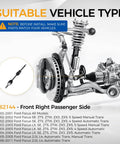 Diagram showcasing Ford Focus Front Right CV Axle Assembly 2000 To 2011 Passenger Side Drive Shaft Replacement 662144