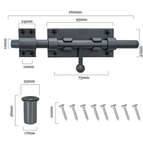 Badass Heavy Duty Barrel Bolt Latch For Secure Gate Fence Shed And Barn Sliding Lock With Padlock Hole Rust Resistant Stainless Steel Security Hardware For Backyard Builds Requiring Zero Sweat Maintenance