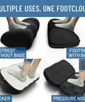 Adjustable Cloud Foot Rest Under Desk For Work Memory Foam Foot Stool With Pressure Point Nodes displayed in multiple configurations.