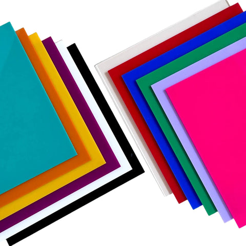 Colorful Acrylic Sheet Set 12 Pack 12 By 12 Inches 3mm Thick For Laser Cutting Engraving Signs Home Decor Crafty Projects With Double Sided Protective Film And Bonus Double Sided Protective Sheets Included