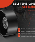 A-Premium belt idler pulley, black metal with bearing, automotive part