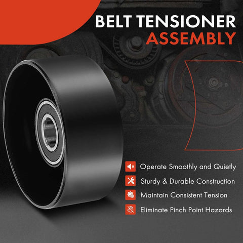 A-Premium belt idler pulley, black metal with bearing, automotive part