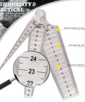 Three Piece Inch And Metric Taper Gauge Set For Welding And Bore Sizing In Stainless Steel With Imperial And Metric Scales