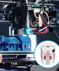 Rock Solid Aluminum Shaft Coupling for 7mm to 10mm Shafts, Flexible Spider Coupler 50mm by 40mm, Plug and Play Jaw Style Shaft Joint Connector for 3D Printers, DIY CNC Routers, Milling Machines, and Motion Control on a 3D printer