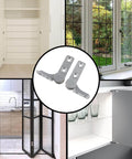 2 Nm Torque Shaft Hinge Set For Furniture in stainless steel, shown in cabinets, window box, folding doors installation.