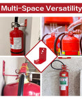 Heavy Duty Fire Extinguisher Mount 2 Pack Beefy Universal Bracket For 5 To 40 Lb Extinguishers Wall Mount Hanger For Garage Cabinet Steel Anti Rust Coated Holder shown in various installations.