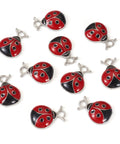 Must Have Enamel Ladybug Pendant Set 10 Pieces Zinc Alloy Charms With Red And Black Enamel 18.5x12.5mm Jewelry Making Supplies