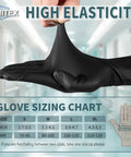Hand wearing Heavy Duty Black Nitrile Disposable Gloves 5 Mil Ultra Thick Latex Free showcasing high elasticity.
