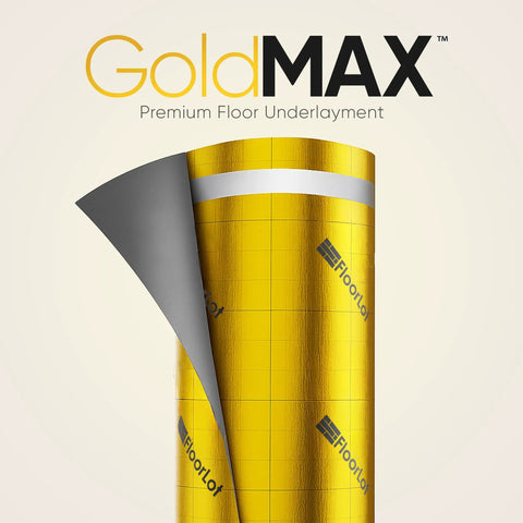 Top Tier Floor Underlayment Roll Covers 200 Sq Ft Of Laminate And Hardwood With Built In Moisture Seal And Noise Control, gold premium underlayment sheet.