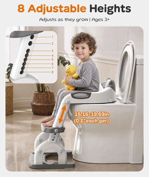 Kickstart Potty Training Smooth With This 2 In 1 Toddler Potty Seat And Step Stool Offering Eight Height Tweaks Rock Solid Grip Handrails Easy Home Setup
