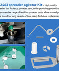 Spreader Agitator Kit For Lesco 101186 091186 705699 High Wheel Fertilizer Spreader And 092807 Push Spreader Replacement Parts Roll Pin Included No Fuss Direct Fit Upgrade Kit With Durable Construction And Easy Install displayed with components