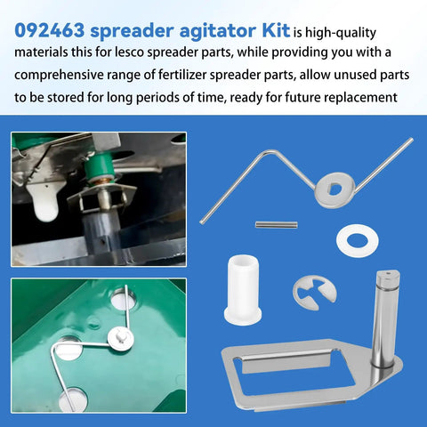 Spreader Agitator Kit For Lesco 101186 091186 705699 High Wheel Fertilizer Spreader And 092807 Push Spreader Replacement Parts Roll Pin Included No Fuss Direct Fit Upgrade Kit With Durable Construction And Easy Install displayed with components