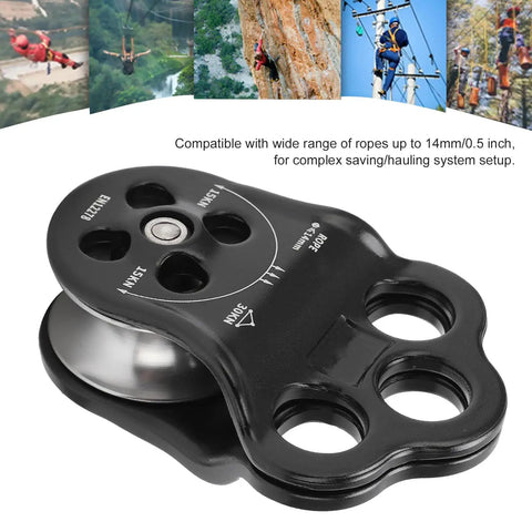 Dual Bearing Hitch Climber Pulley For Arborist Tree Climbing With 3 Hole Side Plate 30kN Load
