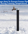 Two Pack 3 Layer Outdoor Pipe Insulation Sleeve Cotton Tube 24 By 8 Inch 600D Water Pipe Wrap in snowy landscape