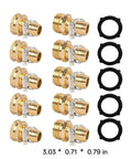 Awesome 5 Set Garden Hose Repair Kit With Heavy Duty Aluminum Fittings And Rust Proof Clamps For Quick Fix Of Leaky Water Hoses, Sprinklers And Outdoor Faucets To Keep Your Lawn Looking Gnarly All Season Long brass hose fittings, clamps, and washers laid out with 3.03 x 0.71 x 0.79 in size