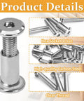Top Shelf M6x20mm Hex Socket Cap Bolts With Barrel Nuts And Heavy Duty Carbon Steel Fastener Kit Plus M4 Allen Wrench Offering Corrosion Resistant Silver Hardware For Bike Builds And Custom Rides - Close-up view of hex socket cap bolt and fastener details.