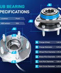 Front Wheel Bearing And Hub Assembly 513121 Replacement For 2000 To 2011 Chevy Impala Monte Carlo dimensions and specifications chart