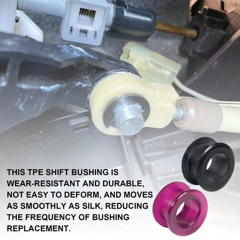 2 Pack Shift Cable Bushing Repair Kit With Clips Direct Fit Replacement For Jeep Toyota Saturn Chevrolet Pontiac Transmission Linkage Durable Rubber Bushings Easy Install OEM Style Be Ready To Roll, showing rubber bushings and linkage connection.