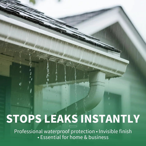 Transparent Waterproof Sealant 12 Oz Water Based Leak Repair Coating stops gutter leaks on a house roof
