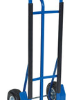 Beefy Heavy Duty P Handle Hand Truck With Pneumatic Wheels Steel Dolly Cart 600 Lb Capacity Blue Finish