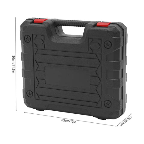 Heavy Duty 21V Brushless Cordless Metal Shear With Swivel Head And Variable Speed in black protective carrying case.