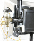 Back view of GS4200EP 13,000 BTU Propane Tank Top Heater, showing connections and safety features, used for outdoor and jobsite heating.