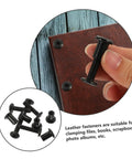 Set Of Five Heavy Duty Binding Screws And Countersunk Cap Nuts For Furniture Hardware And Leather Craft Projects with focus on clamping leather files.