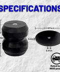 Gmrck15s Rear Suspension Bump Stop Kit with Rubber Helper Spring dimensions for Silverado and Sierra 1500 Trucks