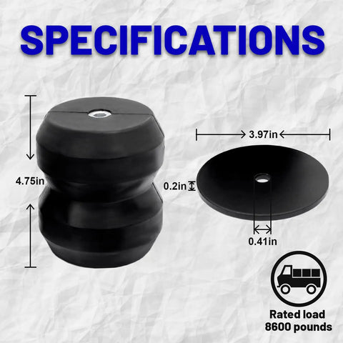 Gmrck15s Rear Suspension Bump Stop Kit with Rubber Helper Spring dimensions for Silverado and Sierra 1500 Trucks