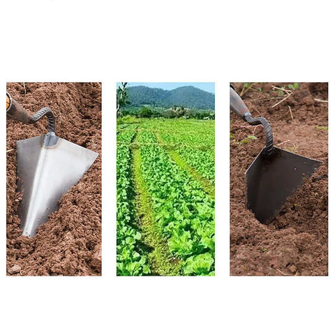 Triangle Hoe Digger Garden Tool Set For Weeding, Planting, And Ditch Digging, Heavy Duty Shovel With Iron Head, soil use in garden