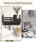 Wall Mounted Key And Mail Organizer With Six Hooks And A Storage Drawer Easy Install Entryway Decor Neat Black Finish