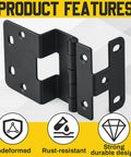 2 Pack Five Knuckle Door Hinges For Three Quarter Inch Doors, 270 Degree Institutional Hinge, black powder finish, close view