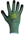 Dy-Max Continuous Thread Spearfishing Gloves With Nitrile Palm Grip, Tight Cuff, And Chemical Resistant Design For Underwater Use, Ultra Durable Fabric In Black Green, X Large shown from front angle.