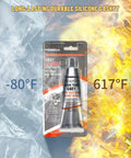 Heavy Duty High Temp RTV Silicone Gasket Maker Sealant For Oil Resistant Waterproof Bonding Of Internal Combustion Engines And Steam Turbines, Quick Dry Flexible Grey 3.7 Oz. tube