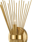 2 Light Starburst Wall Sconce In Black Finish For Bedroom Hallway Bathroom Mid Century Modern Vibe Lighting With Unique Metal Rod Design