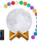Moon Lamp 7 Inch 3D Printed Moon Light With Stand, 16 Color LED Night Light, Remote Control, Touch Sensor, Time Setting