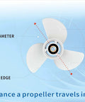 13 1/2 X 15 Outboard Propeller For Yamaha Engines 60HP Through 130HP, 3 Blade, Right-Hand Rotating, 15 Tooth Spline, diagram view