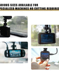 8 Pack Dashcam Windshield Sticker Set Electrostatic Adhesive Shields for Windshields showing various installed views.