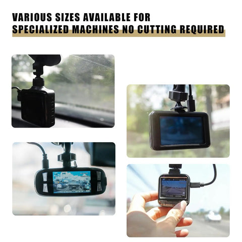 8 Pack Dashcam Windshield Sticker Set Electrostatic Adhesive Shields for Windshields showing various installed views.