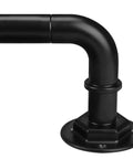 Close-up of Heavy Duty Adjustable Blackout Curtain Rod Set corner showing sturdy metal mount, part of the ten-piece screw-together kit.