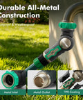Beefy Heavy Duty Metal Water Hose Elbow Connector With 360 Degree Swivel Inlet And 180 Degree Swivel Outlet, Flexible Angled Hose Fitting For Tight Spaces And Hard-To-Reach Faucets brass swivel connector on outdoor faucet