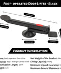 Foot-operated Door Lifter made of high-strength carbon steel, 33cm long, lifting capacity 100kg for easy door placement.