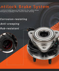 Front Wheel Hub And Bearing Assembly For 4WD Ford Explorer 1995 To 2001, Ford Ranger 2001 To 2009, Mazda B4000 2001 To 2009, Mazda B3010 2001 To 2002, Mercury Mountaineer 1997 To 2001 With ABS Sensor Wire
