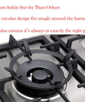 Heavy Duty Cast Iron Wok Ring 7 Inch Wok Support Ring for Gas Stoves installed on burner