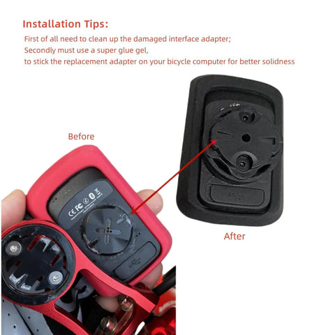 Before and after of Replacement Back Cover Swivel Bracket Kit for Edge 500 530 1050 Bike Computer GPS Mount Adapter
