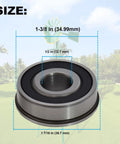 Close-up of bearing from All In One Bearings Repair Kit For 8 Ft Lawn Garden Windmill Fan Hub 1/2 Inch ID X 1 3/8 Inch OD
