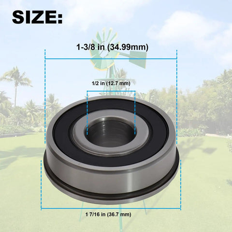 Close-up of bearing from All In One Bearings Repair Kit For 8 Ft Lawn Garden Windmill Fan Hub 1/2 Inch ID X 1 3/8 Inch OD